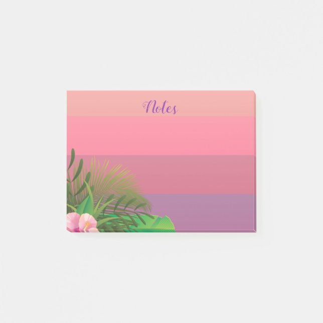 Elegant Pastel Pink Exotic Tropical Plants Post-it Notes (Front)