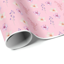 Elegant Pastel Pink Floral Ditsy Pattern Wrapping