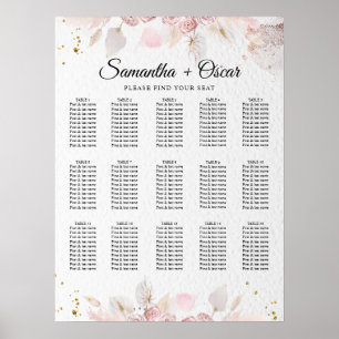 Elegant Pastel Pink Floral Frame Fancy Poster