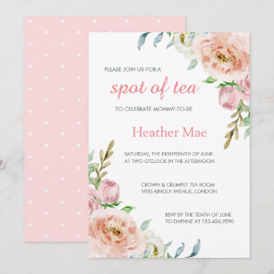 Elegant Pastel Pink Girl Floral Baby Shower Invitation