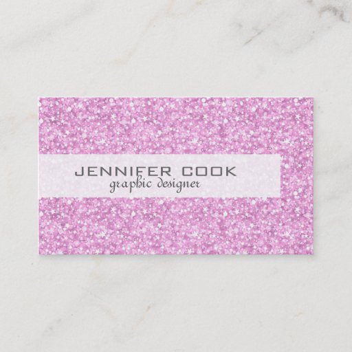 Customizable Elegant Pastel Pink Glitter & Sparkles 2 Business Card
