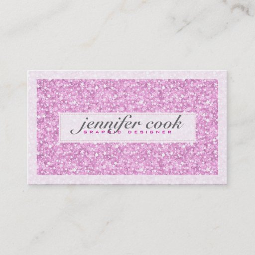 Customizable Elegant Pastel Pink Glitter &amp; Sparkles 3 Business Card