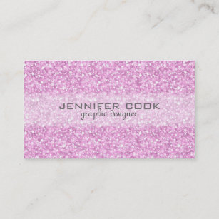 Elegant Pastel Pink Glitter & Sparkles Business Card