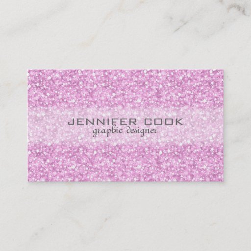 Customizable Elegant Pastel Pink Glitter &amp; Sparkles Business Card Templates