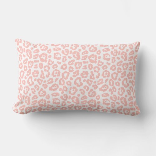 Elegant Pastel Pink Leopard Print Pattern Lumbar Pillow