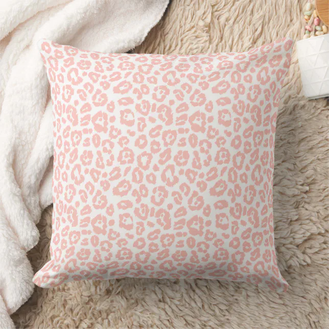 Elegant Pastel Pink Leopard Print Pattern Throw Pillow | Zazzle