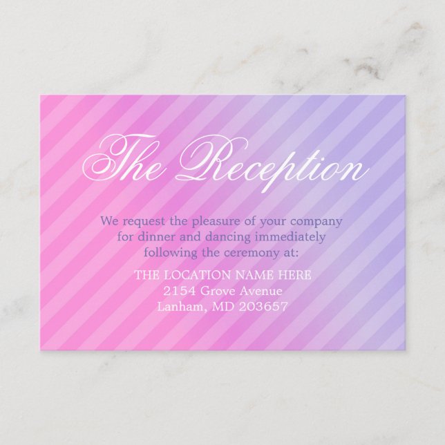 Elegant Pastel Pink Lilac Information Details Card (Front)