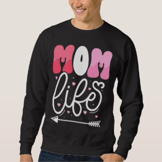 Elegant Pastel Pink Mom Life Script Design Sweatshirt