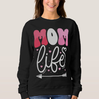 Elegant Pastel Pink Mom Life Script Design Sweatshirt