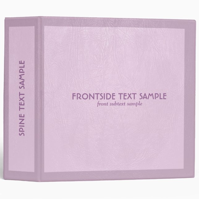 Elegant Pastel Pink Natural Fox Leather Look 3 Ring Binder (Front/Spine)