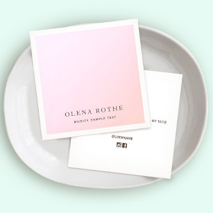 Elegant Pastel Pink Ombre Square Calling Card