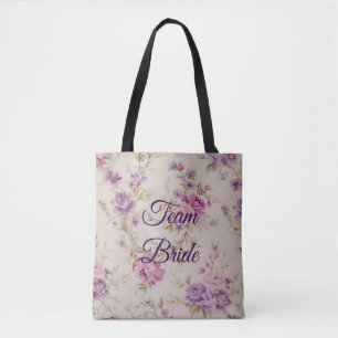 Elegant Pastel Pink & Purple Garden Blooms Tote Bag