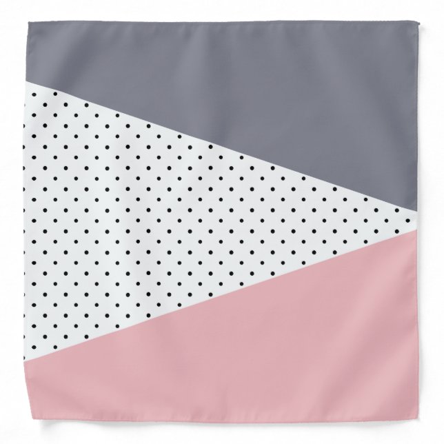 Elegant pastel pink purple geometric polka dots bandana (Front)