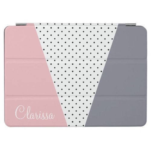 Elegant pastel pink purple geometric polka dots iPad air cover