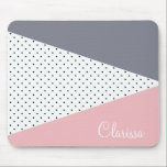Elegant pastel pink purple geometric polka dots mouse pad<br><div class="desc">A beautiful combination of modern pastel geometric and retro polka dots pattern.</div>