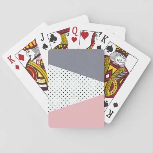 Elegant pastel pink purple geometric polka dots poker cards