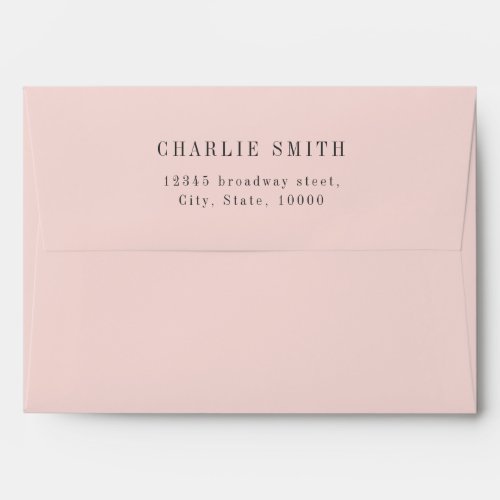 Elegant Pastel Pink Return Address Envelope