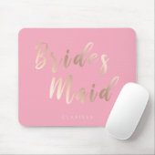 Elegant pastel pink & rose gold bridesmaid mouse pad (With Mouse)