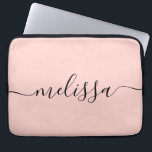 Elegant Pastel Pink Signature Script Name Laptop Sleeve<br><div class="desc">Modern Minimalist Pink Signature Script Laptop Sleeve. Personalize this simple and minimal design with your name or initials.</div>