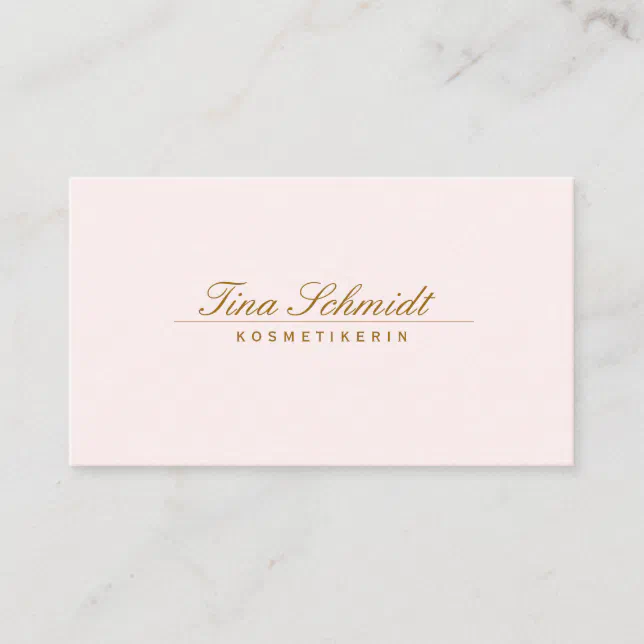 Elegant Pastel Pink Simple Beauty Script Business Card Zazzle
