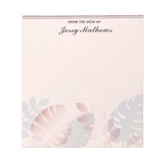 ELEGANT PASTEL PINK WATERCOLOR BOTANICAL TEMPLATE NOTEPAD