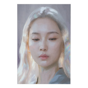 Elegant Pastel Portrait Artwork Faux Canvas Print