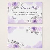 Elegant Pastel Purple Floral Diaper Raffle Tickets (Front & Back)