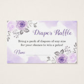 Elegant Pastel Purple Floral Diaper Raffle Tickets (Front)