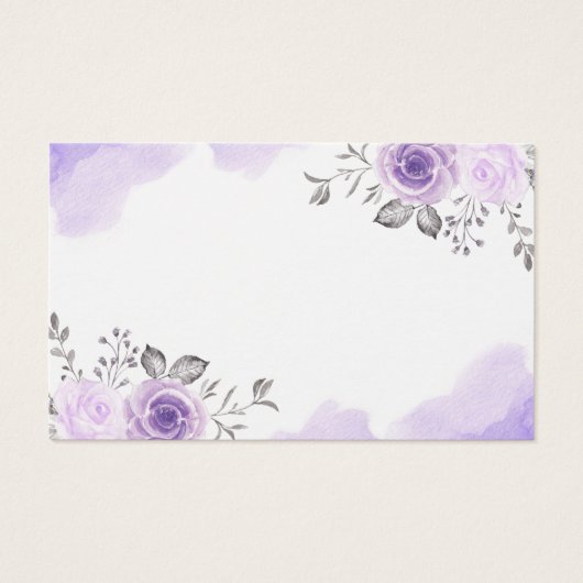 Elegant Pastel Purple Floral Diaper Raffle Tickets (Back)
