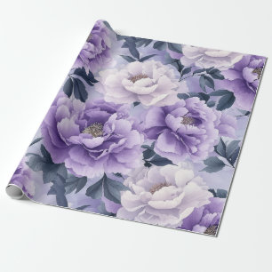 Elegant Pastel Purple Peony Floral Design Wrapping Paper