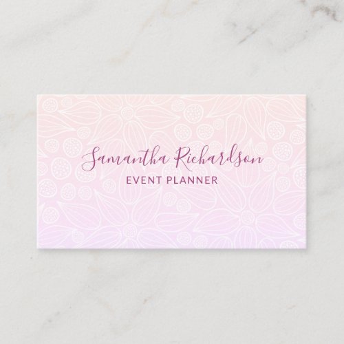 Elegant Pastel Purple Pink Business Card
