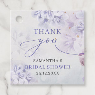 Elegant pastel purple spring flowers bridal shower favor tags