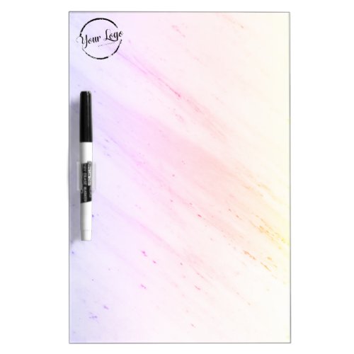 Elegant pastel rainbow marble custom logo dry erase board