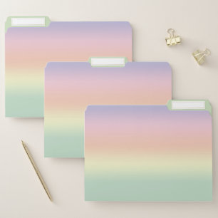 Elegant Pastel Rainbow Water Color File Folder