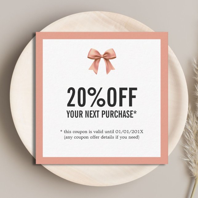 Elegant Pastel Ribbon Stylish Beauty Salon Coupon (Creator Uploaded)