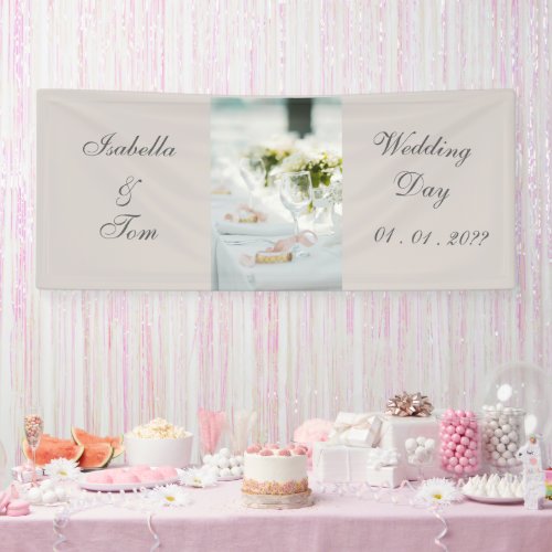 Elegant Pastel Romantic Wedding Table  Banner