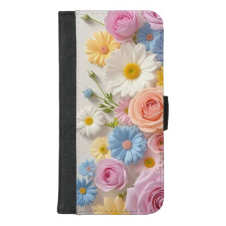 Elegant Pastel Rose Garden: Wallet Case