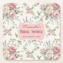 Elegant Pastel Roses Shabby Chic Bridal Shower
