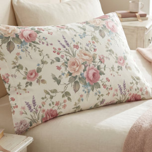 Elegant Pastel Roses Shabby Chic Pillow Case