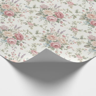 Elegant Pastel Roses Shabby Chic Wrapping Paper