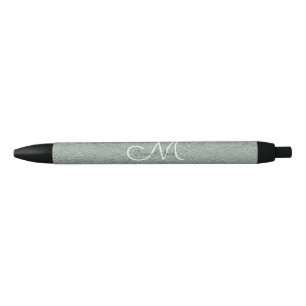 Elegant Pastel Sage Green Wedding Monogram Pen