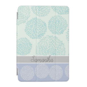 Elegant Pastel Shades of Blue Pattern Personalised iPad Mini Cover