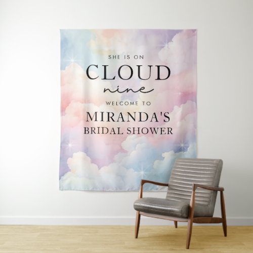 Elegant Pastel Shes On Cloud Nine Bridal Shower Tapestry