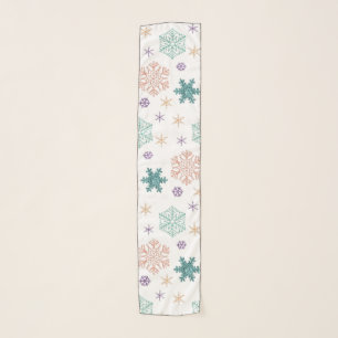 Elegant Pastel Snowflake Pattern Scarf