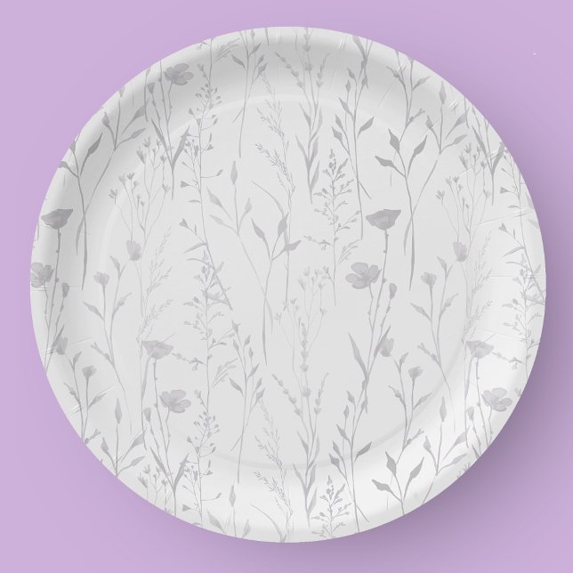 Elegant Pastel Spring Boho Wildflower  Paper Plates (Elegant Pastel Spring Boho Wildflower Paper Plates)