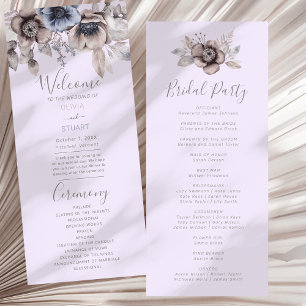 Elegant Pastel Spring Watercolor Flower Wedding Program