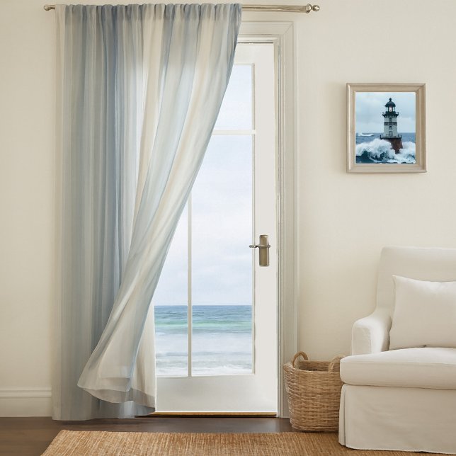 Elegant Pastel Striped Earth Tone Pattern Blackout Curtains (Curtain featuring an elegant striped design in earth tones. Inspired by nature and beach)