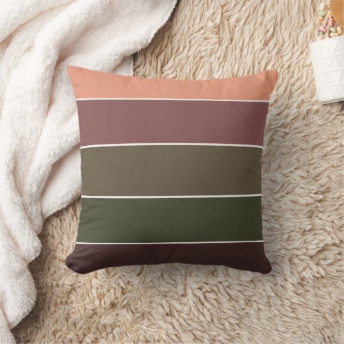 Elegant Pastel Striped Pattern Fall Thankgiving Throw Pillow