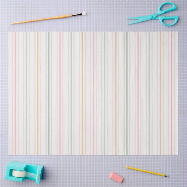 Elegant Pastel Stripes Tissue Paper (Craft)