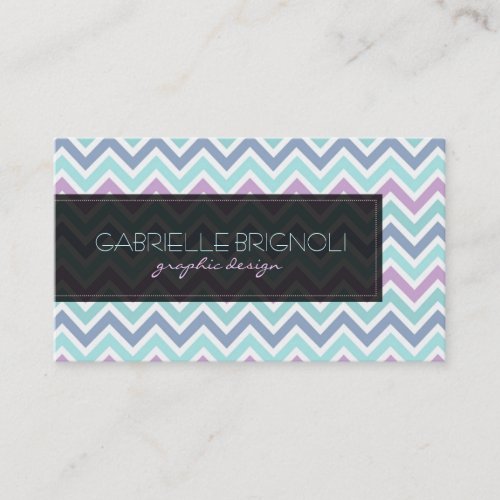 Elegant Pastel Tones Chevron Pattern Business Card